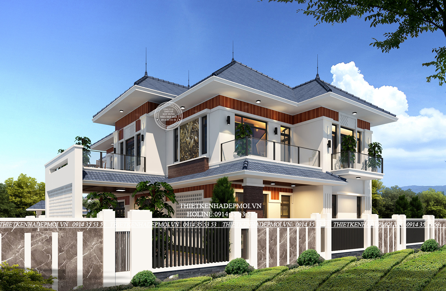 Phối cảnh của mẫu biệt thự hiện đại&nbsp;