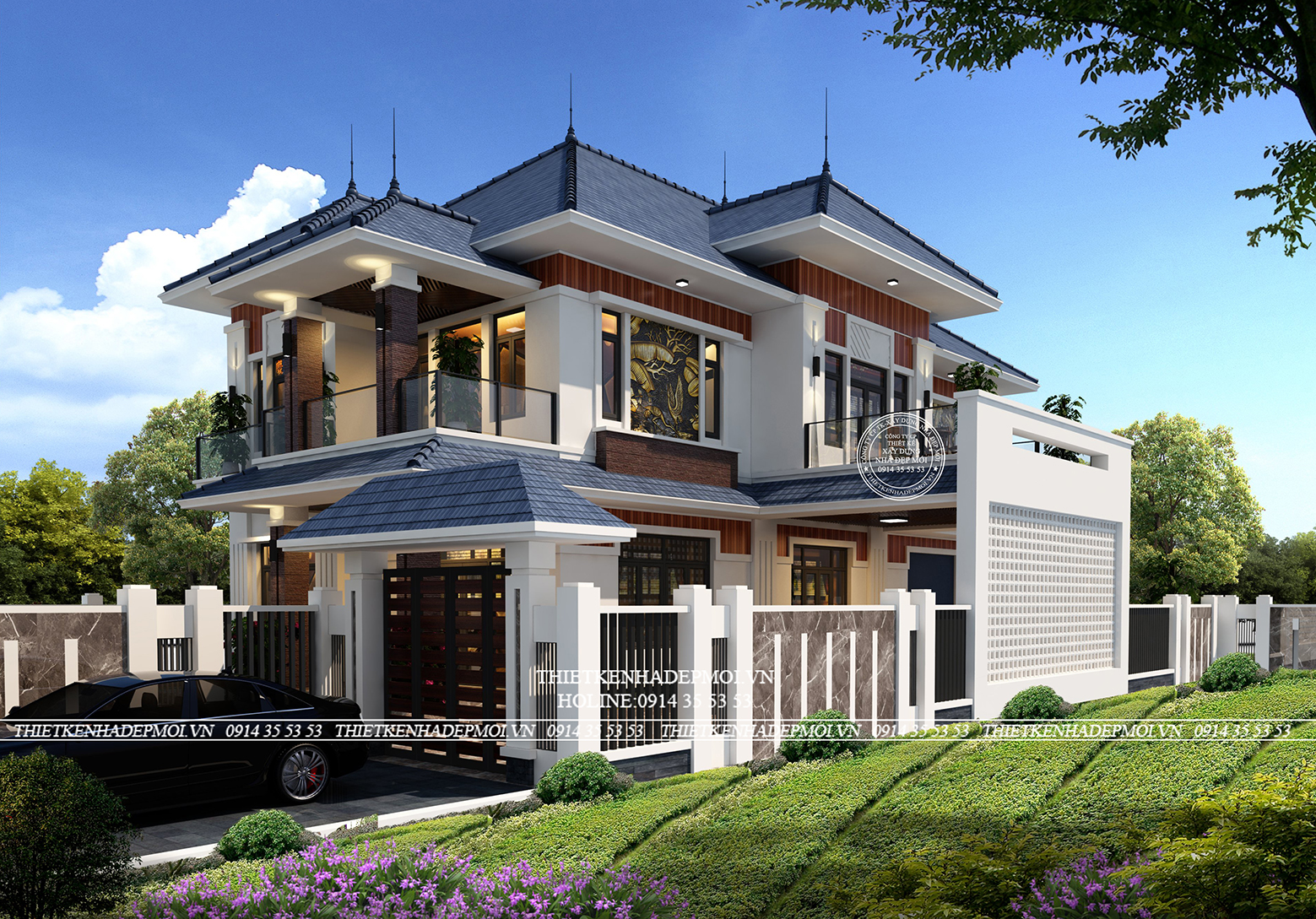 Phối cảnh của mẫu biệt thự hiện đại&nbsp;