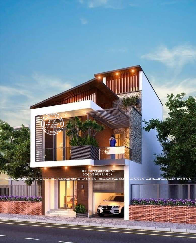 Mẫu biệt thự phố 2 tầng 7-15m