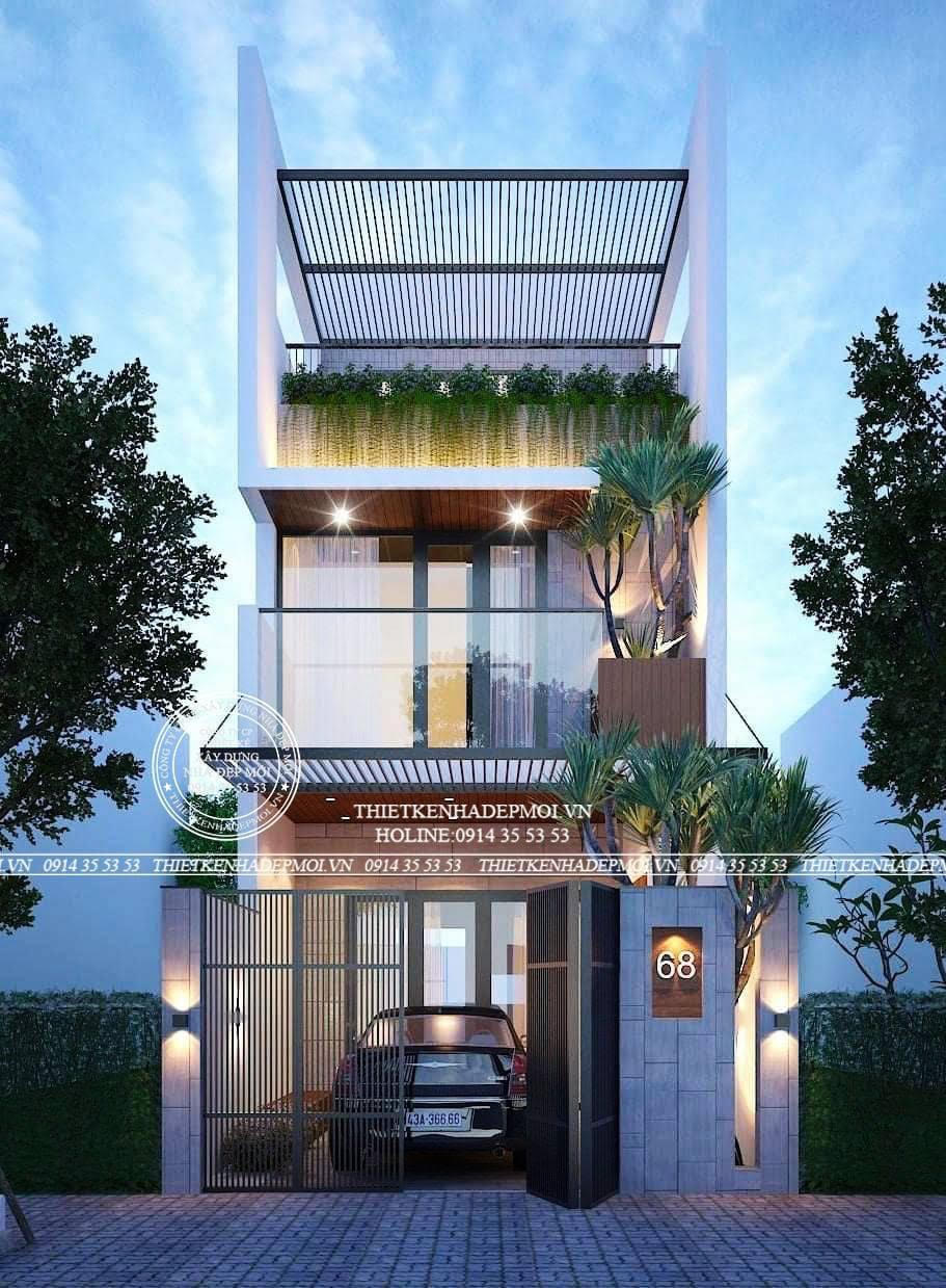 Mẫu nhà 1 trệt 1 lầu sân thượng (5-20)m