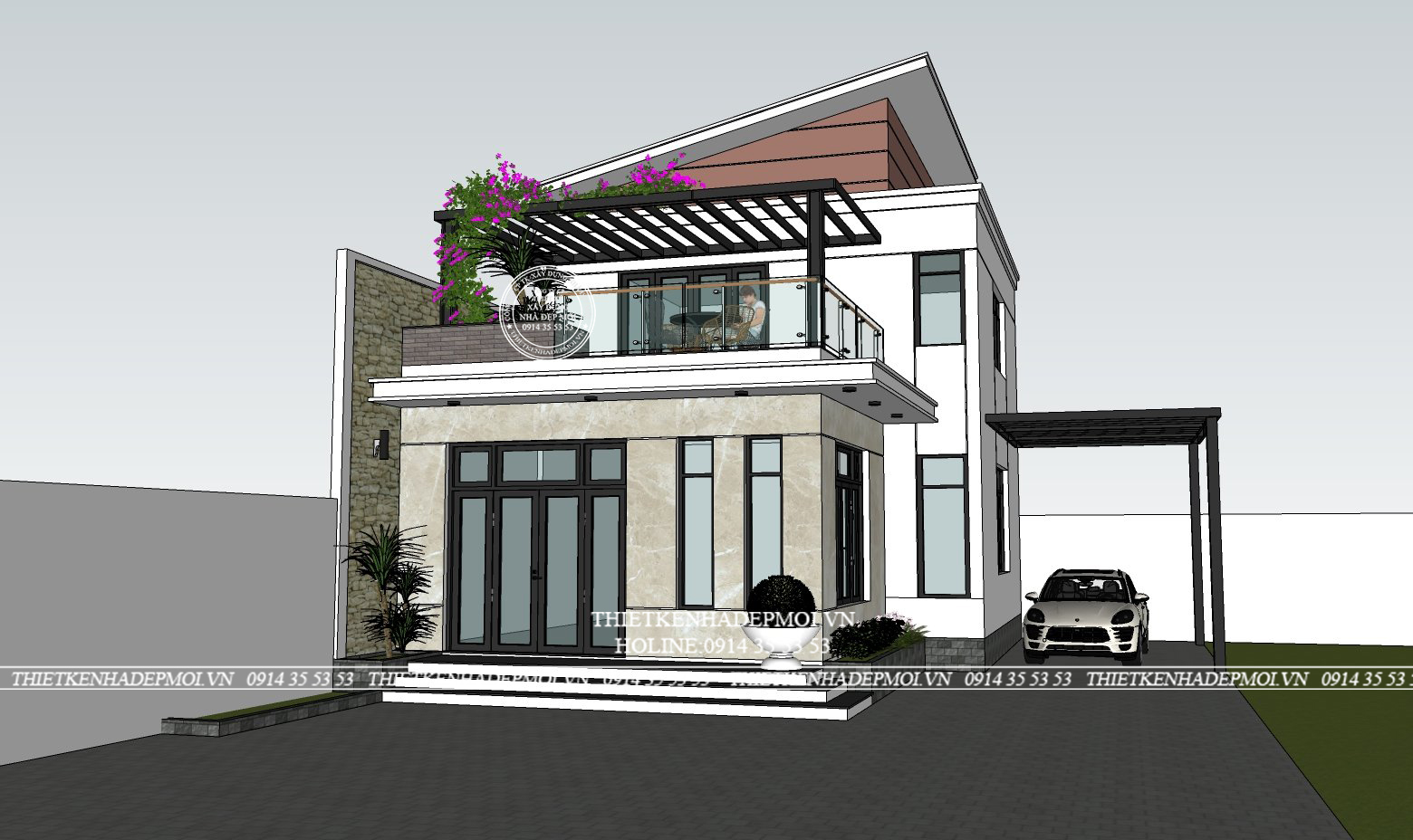 Mẫu nhà hiện đại 2 tầng tiện nghi tại bình phước
