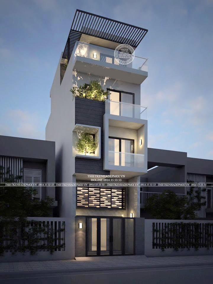 Mẫu nhà hiện đại chiêu ngang (5-5)m