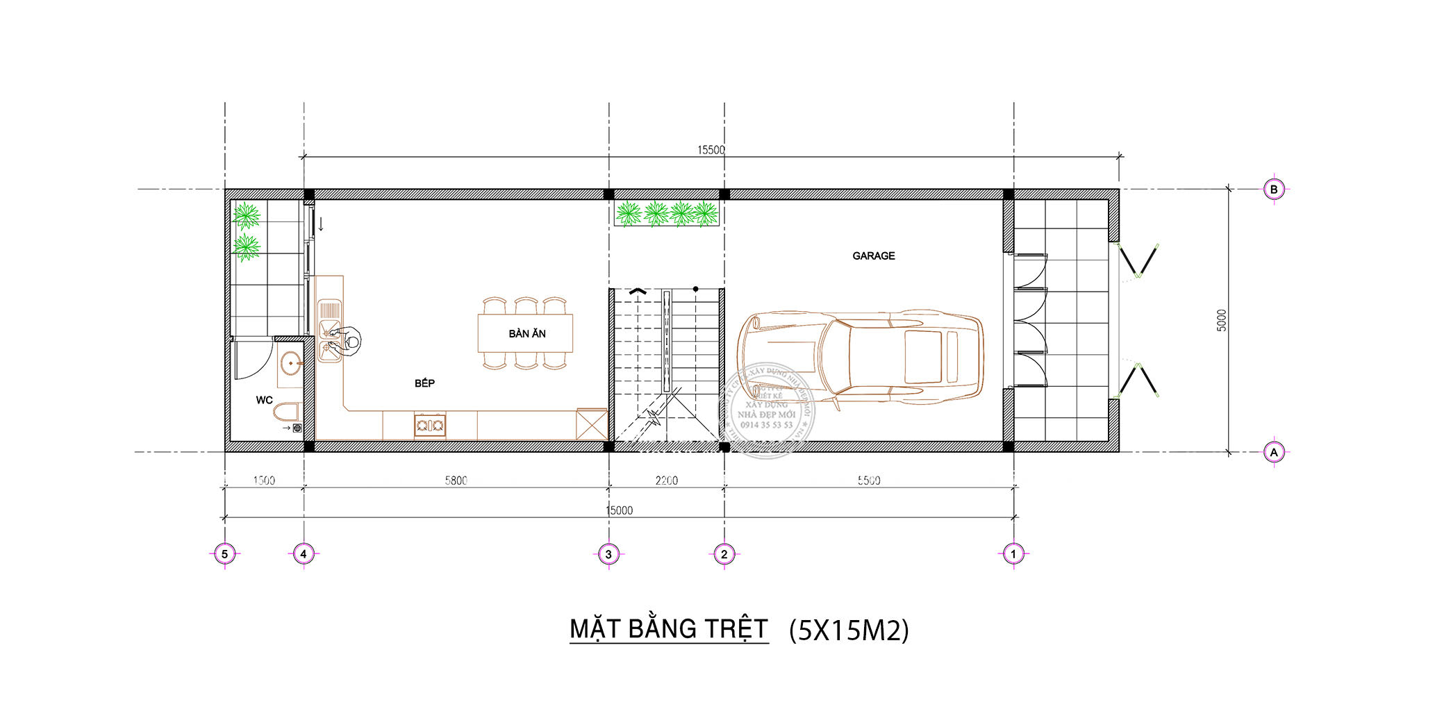 Mẫu nhà hiện đại 1 trệt 1 lửng 2 lầu sân thượng - anh hoàng (tiền giang)