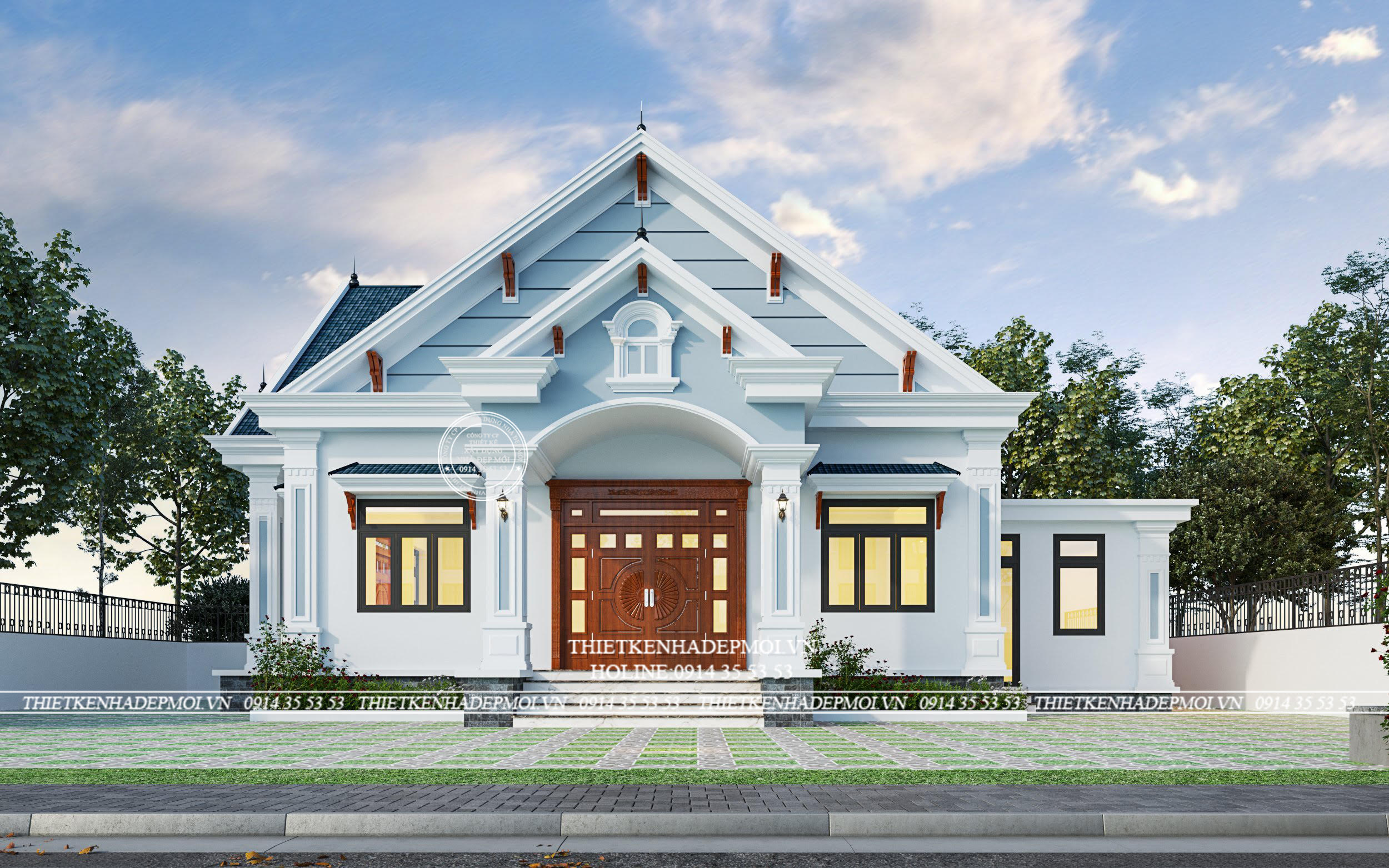 Nhà mái thái 1 tầng