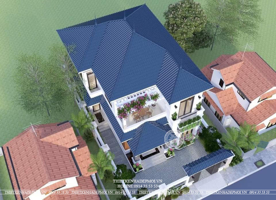 Mẫu biệt thự mái nhật hiện đại được yêu thích của chú tuấn