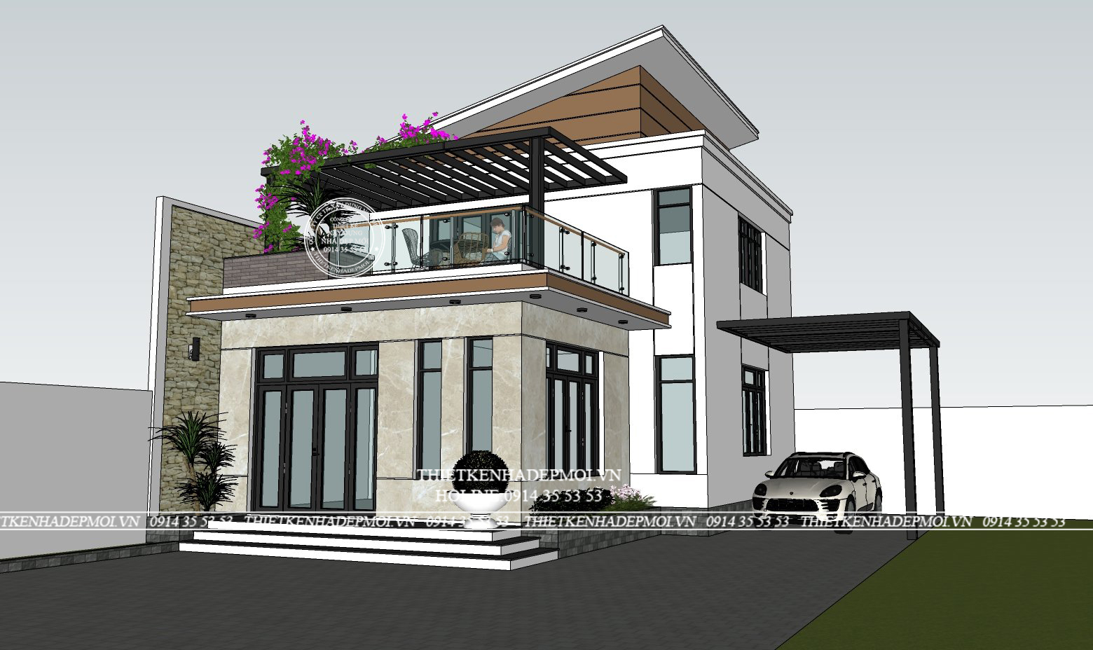 Mẫu nhà hiện đại 2 tầng tiện nghi tại bình phước