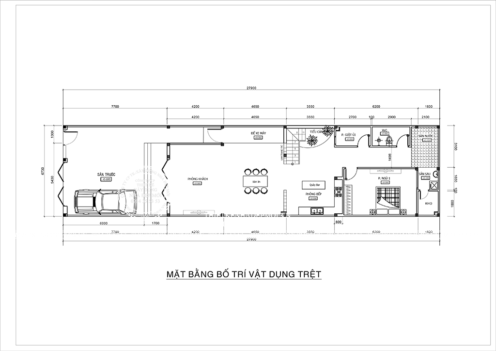 Bảng vẽ mặt bằng trệt