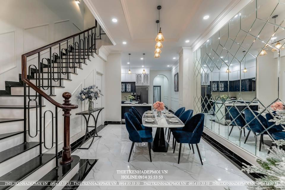 Thi công nhà phố 3 tầng hiện đại ấn tượng giữa thành phố