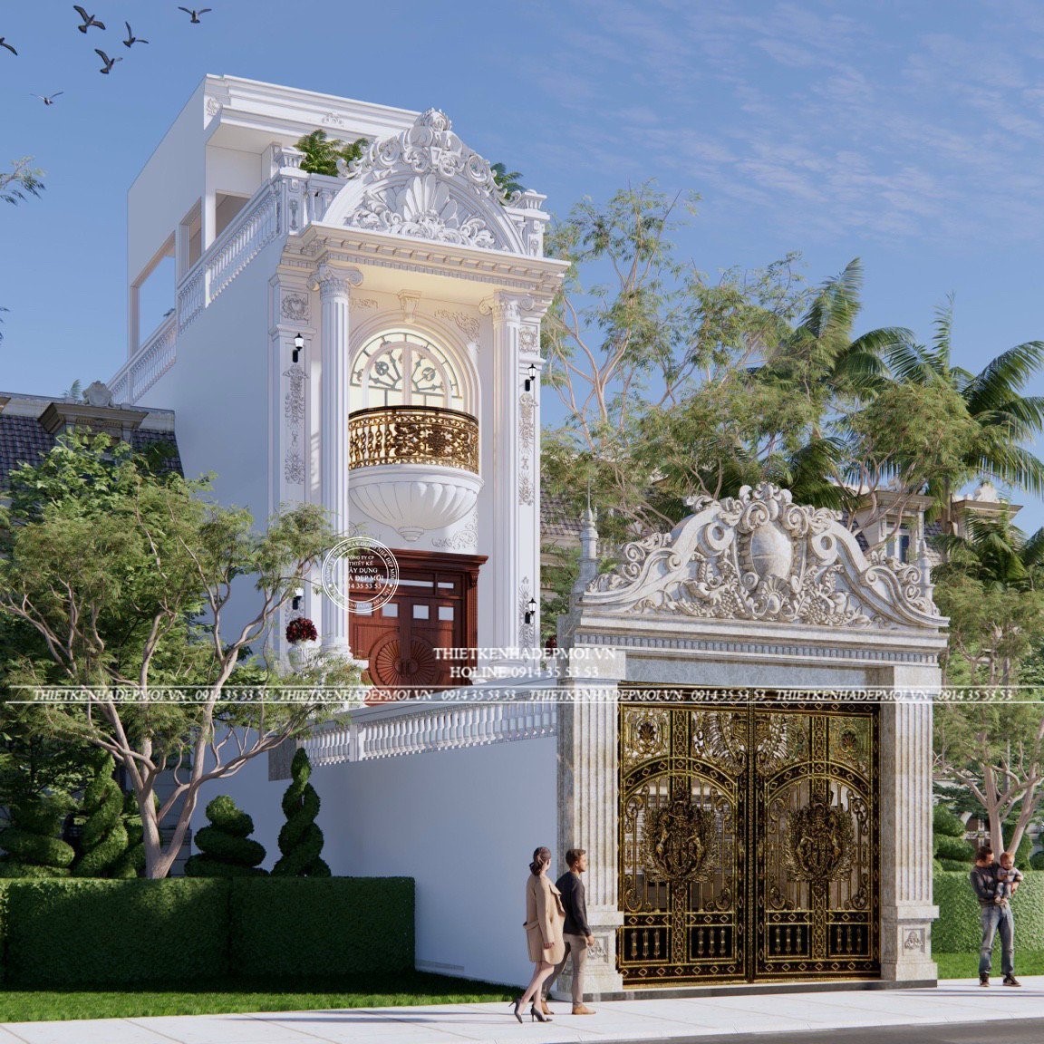 mẫu nhà phố tân cổ điển