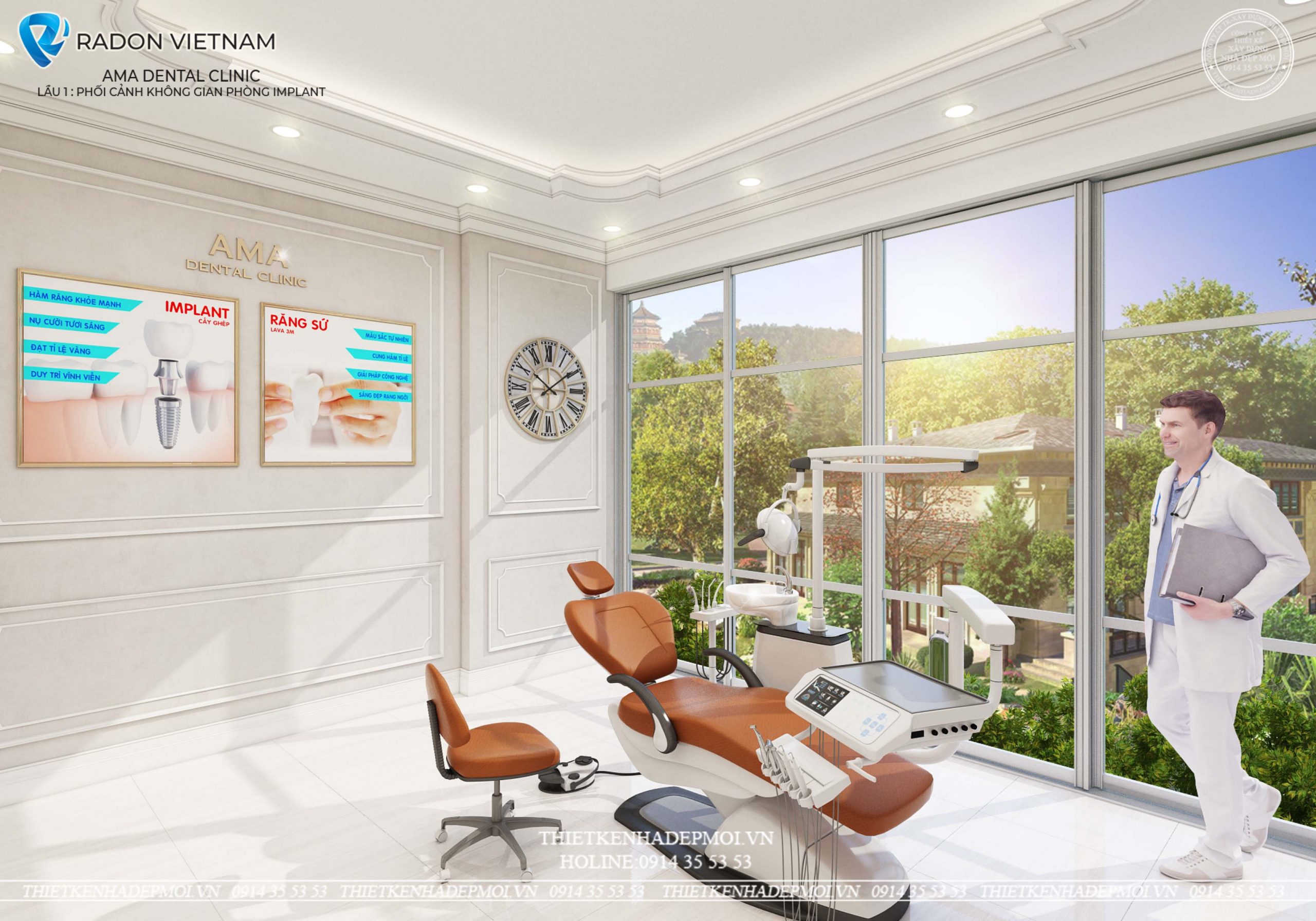 Mẫu thiết kế nội thất phòng khám nha khoa
