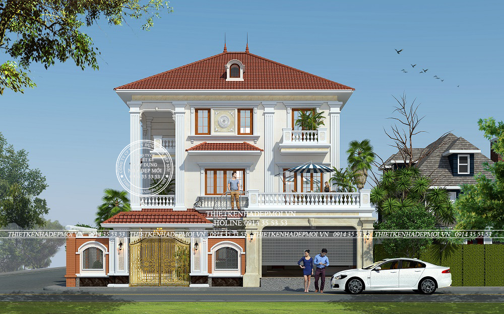 mẫu biệt thự 3 tầng hiện đại