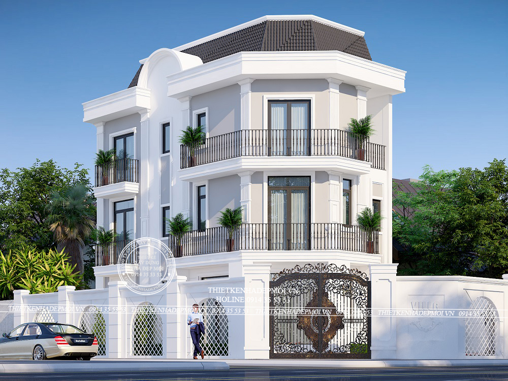 Mẫu nhà 3 tầng 2 mặt tiền