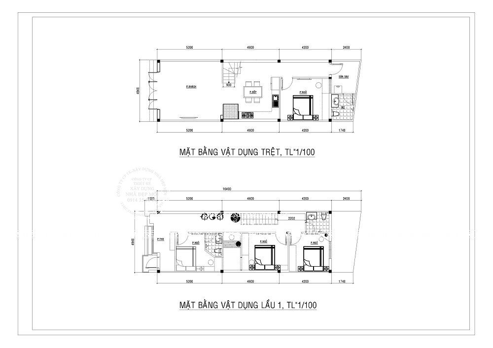 Mẫu nhà 1 trệt 1 lầu đẹp hiện đại diện tích 4,9x17,4m2