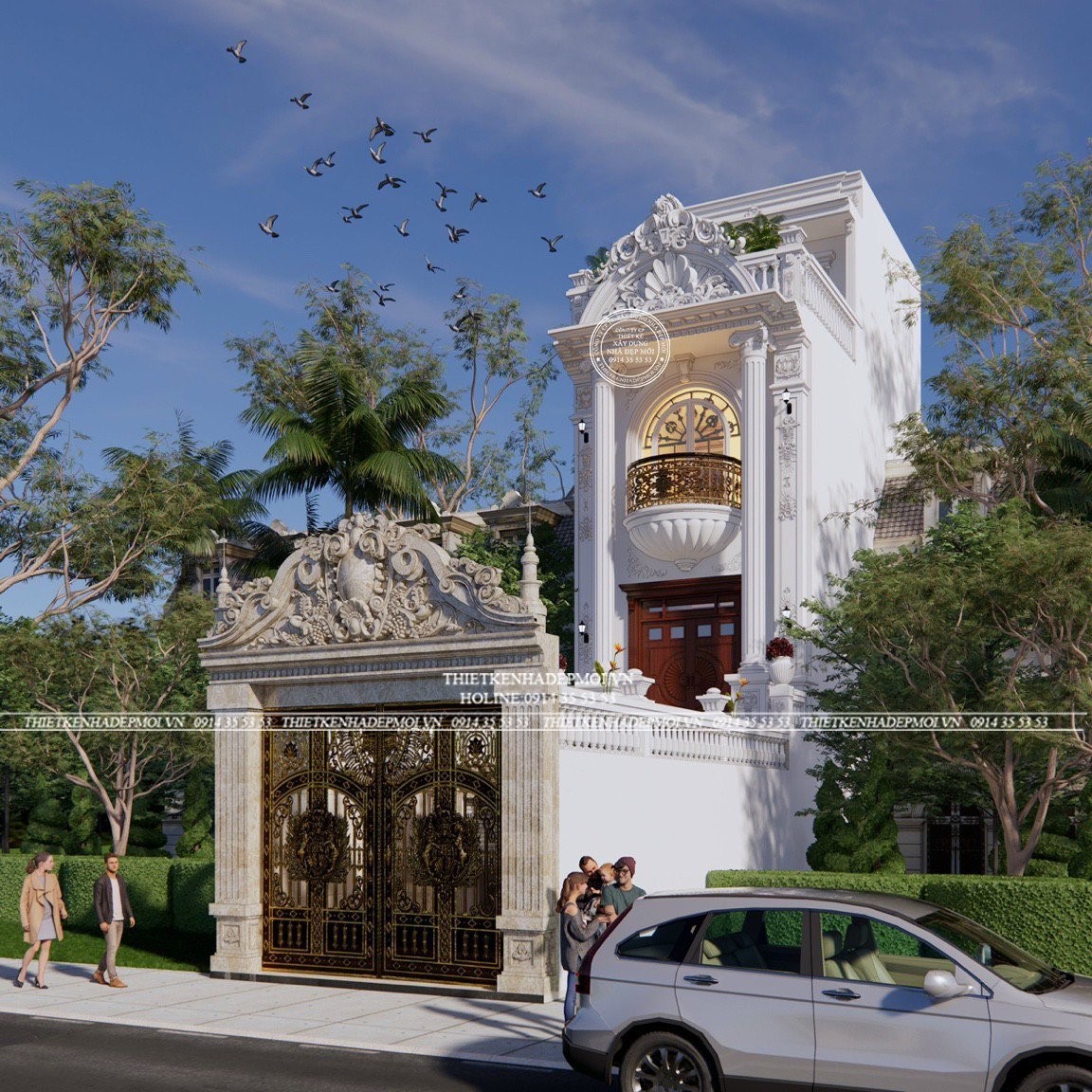 mẫu nhà phố tân cổ điển