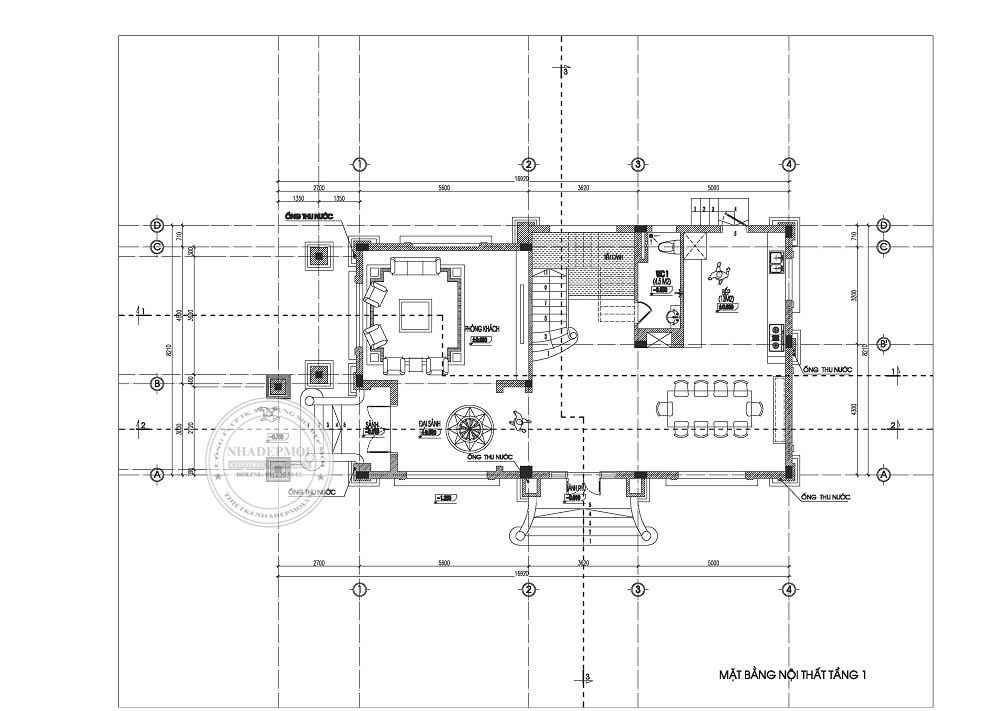 Mẫu biệt thự cổ điển 4 tầng diện tích 8x19,9m2 với vẻ đẹp xa hoa