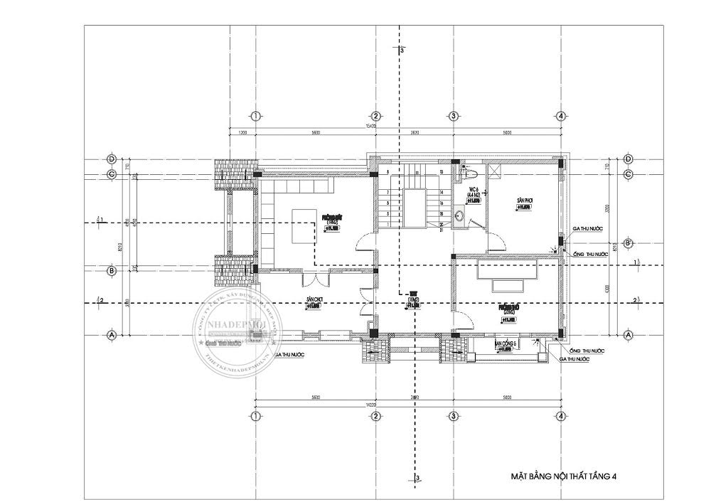 Mẫu biệt thự cổ điển 4 tầng diện tích 8x19,9m2 với vẻ đẹp xa hoa