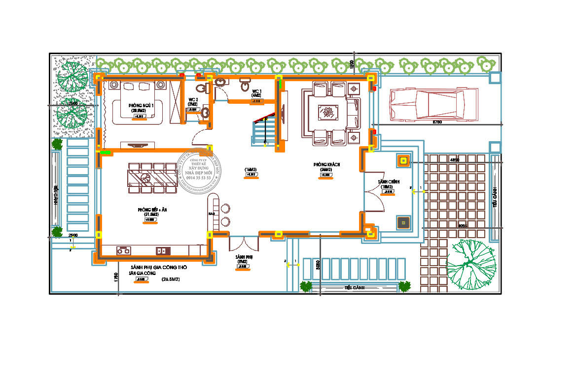 Mẫu biệt thự tân cổ điển đẹp 3 tầng lung linh diện tích 9,5x15,2m2