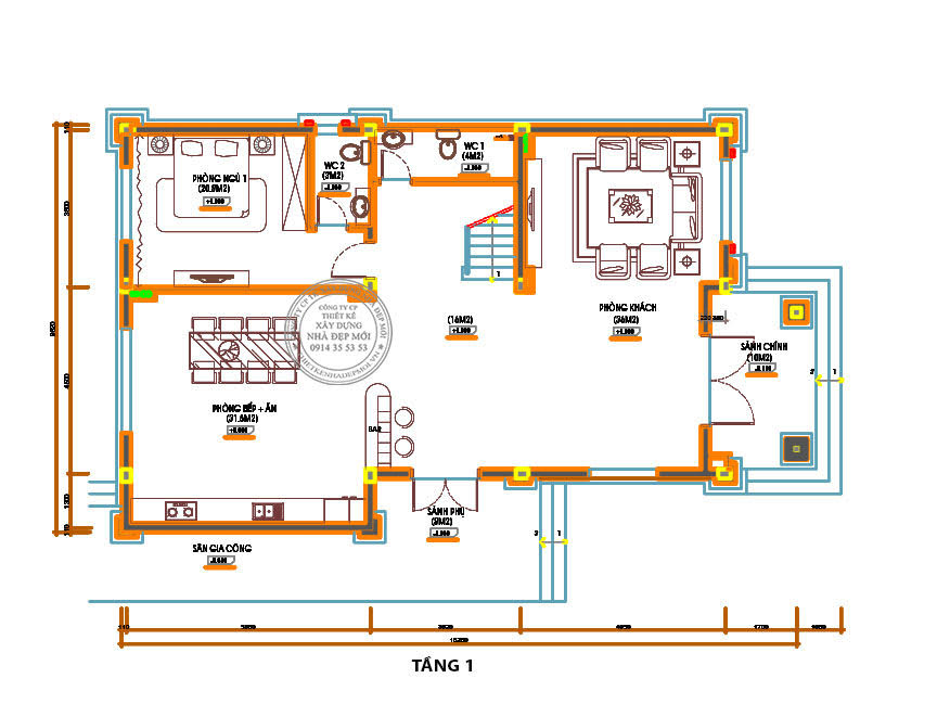 Mẫu biệt thự tân cổ điển đẹp 3 tầng lung linh diện tích 9,5x15,2m2