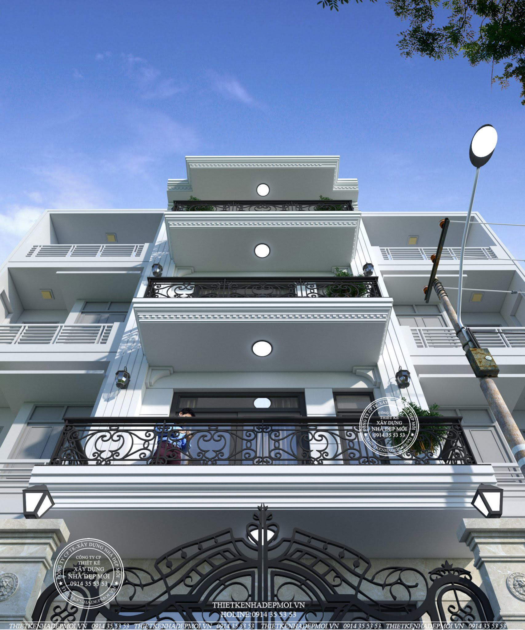 Mẫu nhà phố tân cổ điển 4 tầng 5,1x13,1m2 lý tưởng