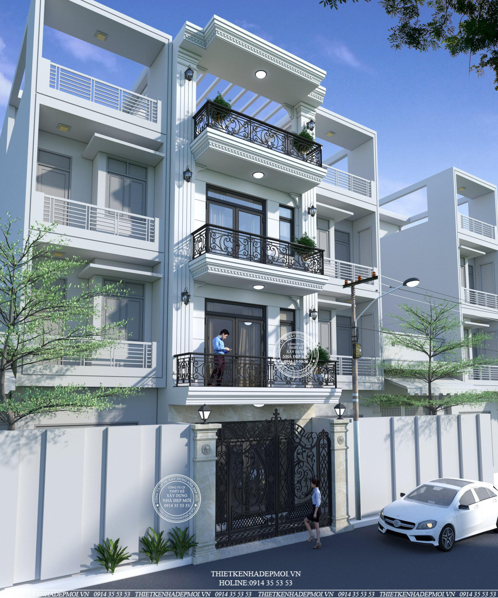 mẫu nhà phố tân cổ điển