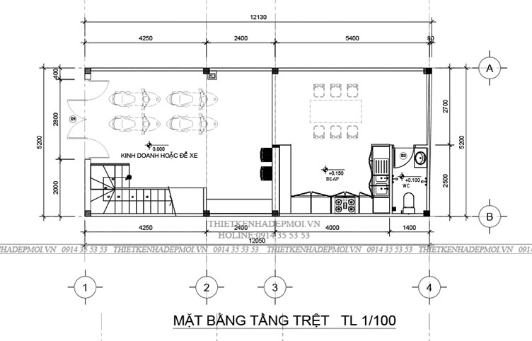 Mẫu nhà phố 1 trệt 1 lầu sân thượng mới lạ, độc đáo