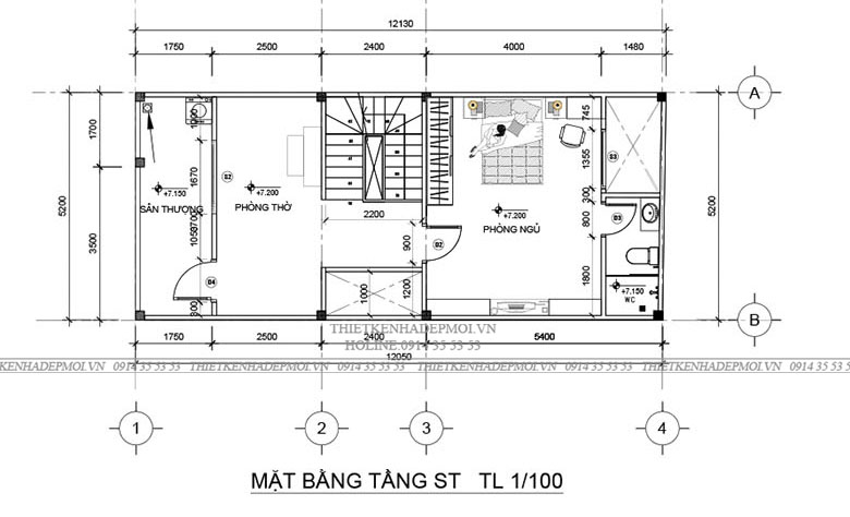Mẫu nhà phố 1 trệt 1 lầu sân thượng mới lạ, độc đáo