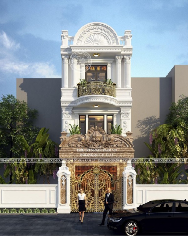 Thiết kế nhà phố 3 tầng cổ điển