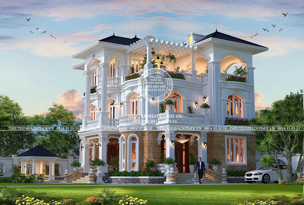 Ấn tượng đầu tiên khi nhìn vào, mẫu thiết kế toát lên vẻ đẹp lịch lãm và sang trọng đúng kiểu cách Châu Âu lộng lẫy
