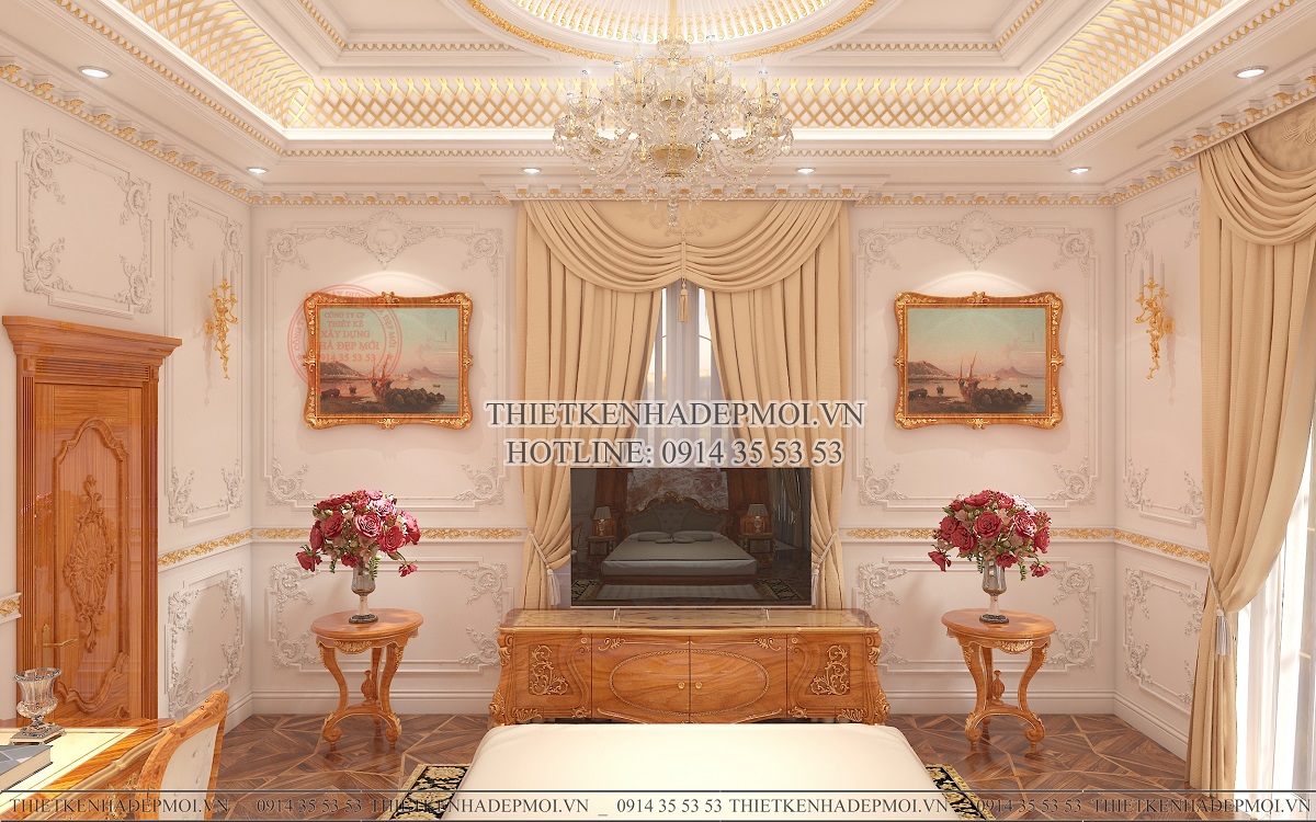 Mẫu biệt thự tân cổ điển 2 tầng diện tích 1400m2 được yêu thích