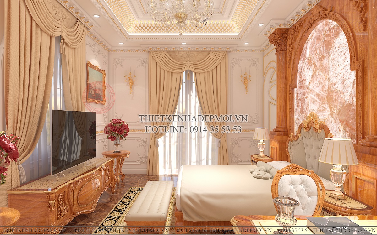 Mẫu biệt thự tân cổ điển 2 tầng diện tích 1400m2 được yêu thích