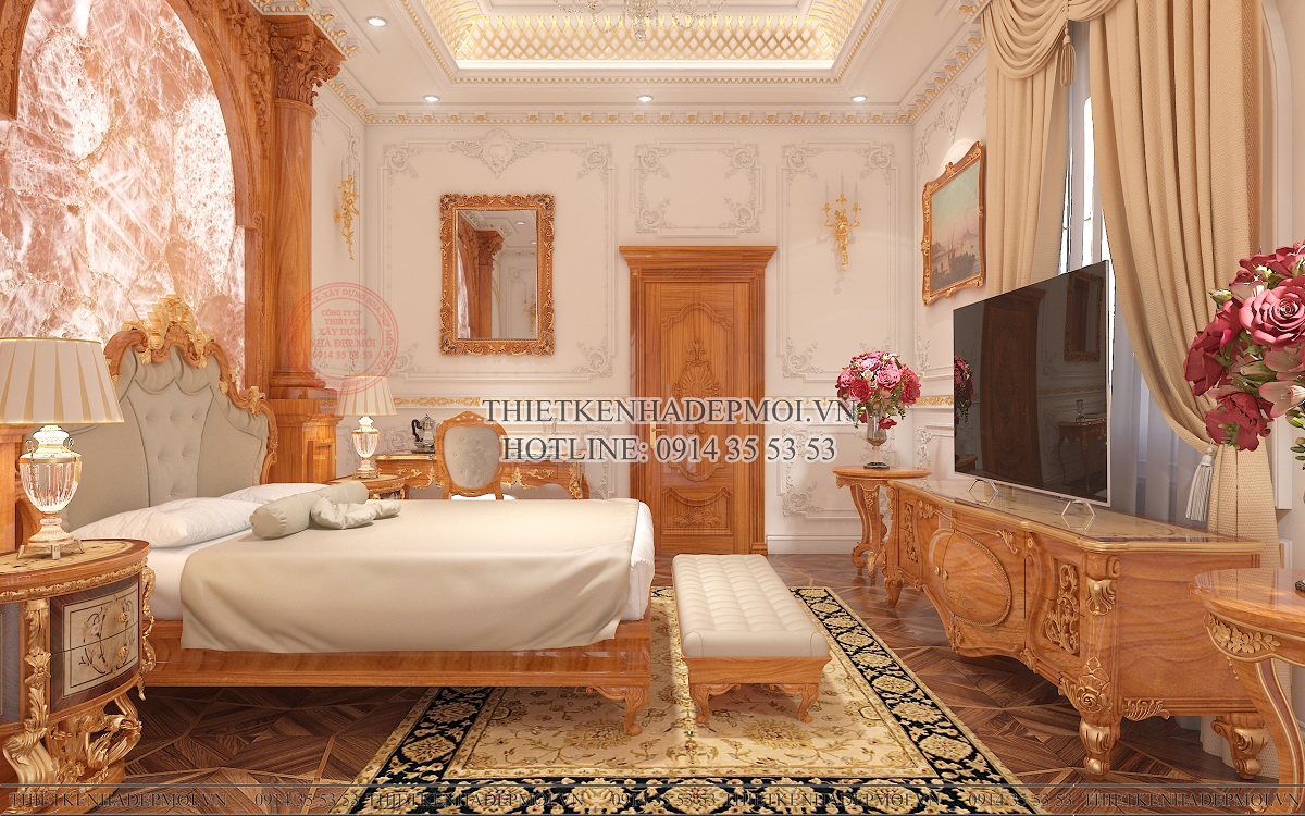 Mẫu biệt thự tân cổ điển 2 tầng diện tích 1400m2 được yêu thích