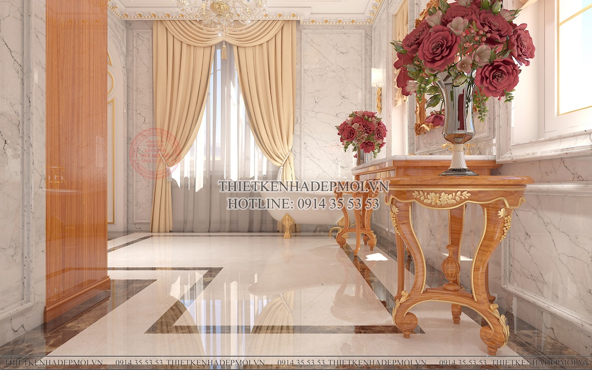 Mẫu biệt thự tân cổ điển 2 tầng diện tích 1400m2 được yêu thích