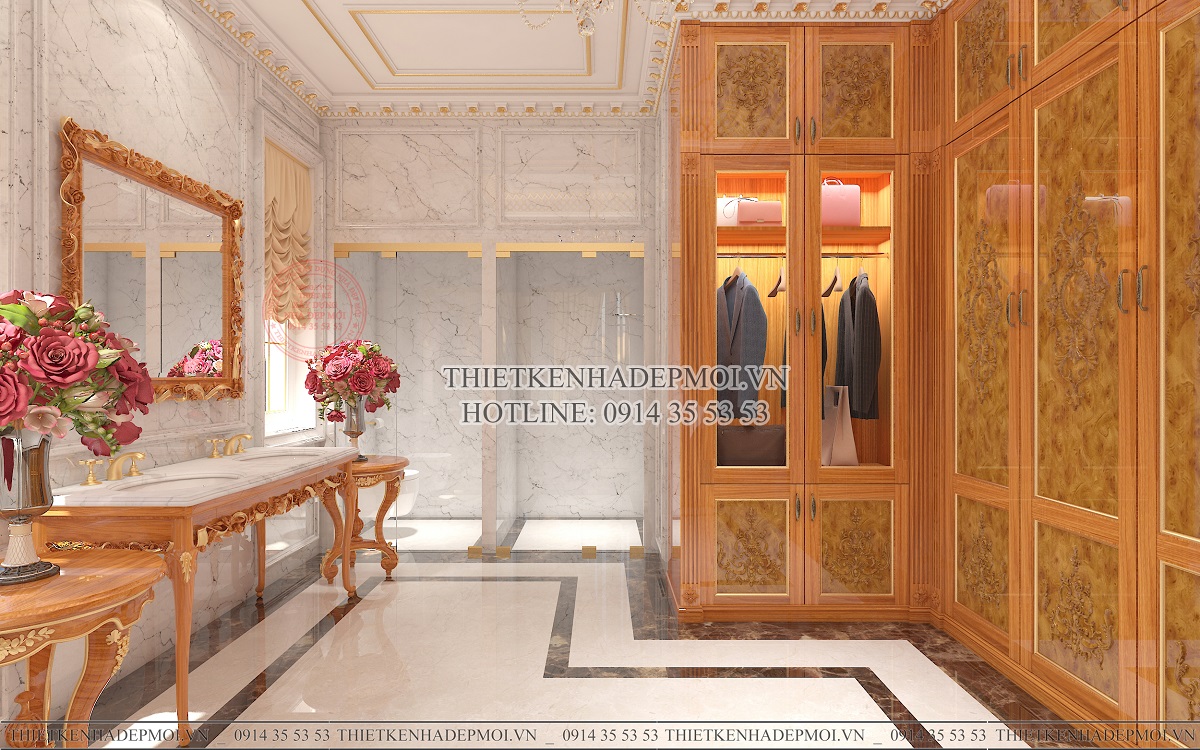 Mẫu biệt thự tân cổ điển 2 tầng diện tích 1400m2 được yêu thích