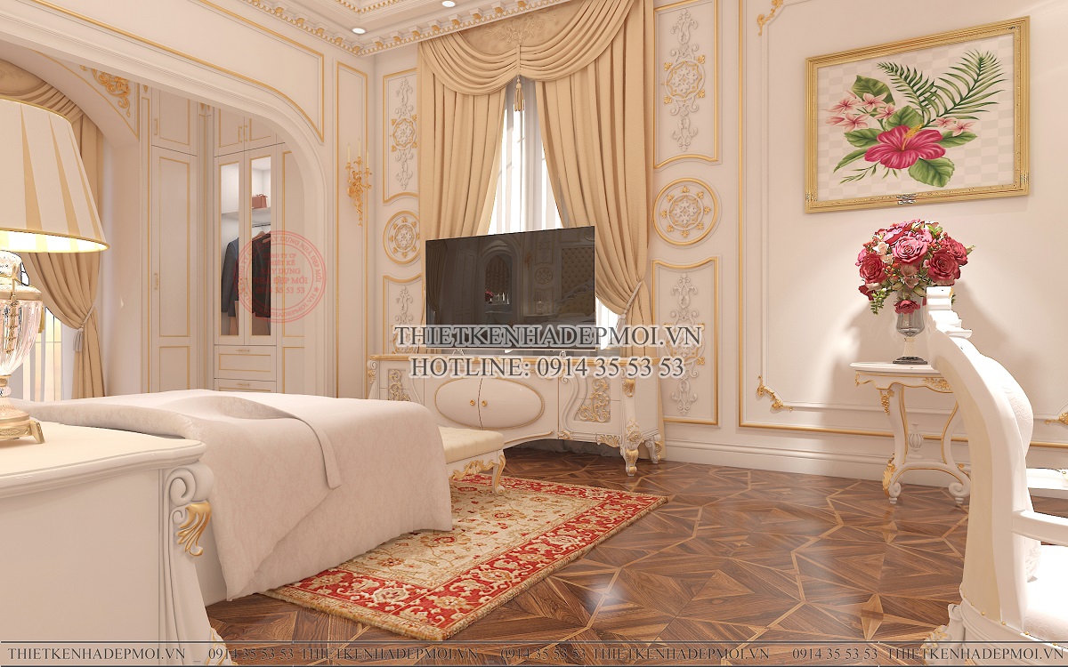 Mẫu biệt thự tân cổ điển 2 tầng diện tích 1400m2 được yêu thích