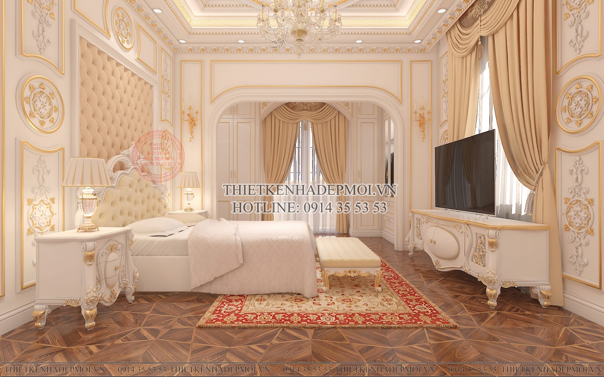 Mẫu biệt thự tân cổ điển 2 tầng diện tích 1400m2 được yêu thích