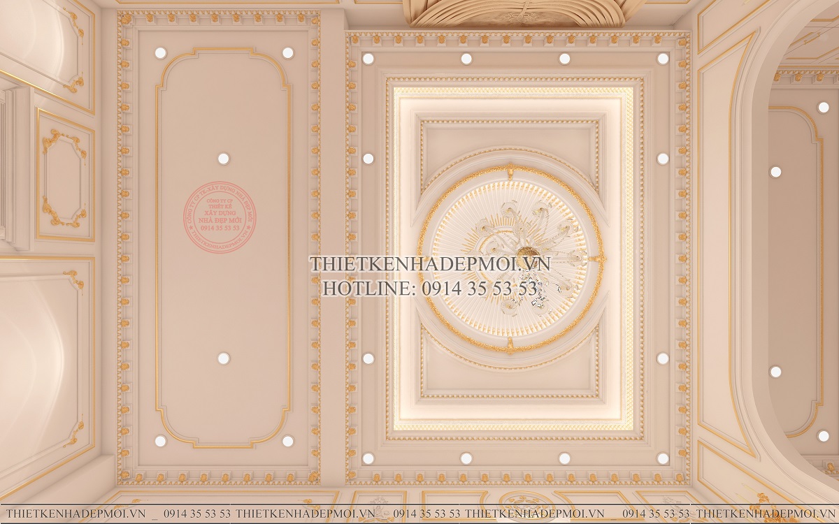 Mẫu biệt thự tân cổ điển 2 tầng diện tích 1400m2 được yêu thích