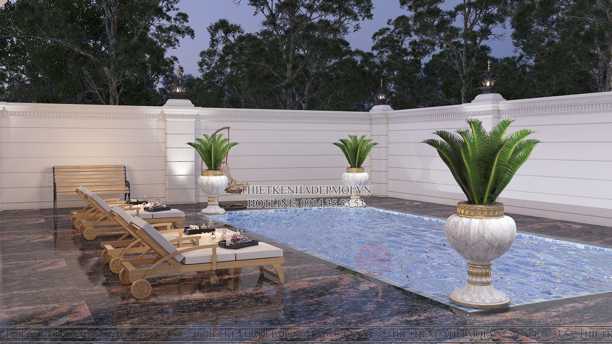 Mẫu biệt thự cổ điển 2 tầng đẹp hoàn hảo diện tích 20x50m