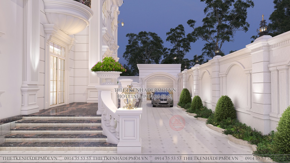 Mẫu biệt thự cổ điển 2 tầng đẹp hoàn hảo diện tích 20x50m