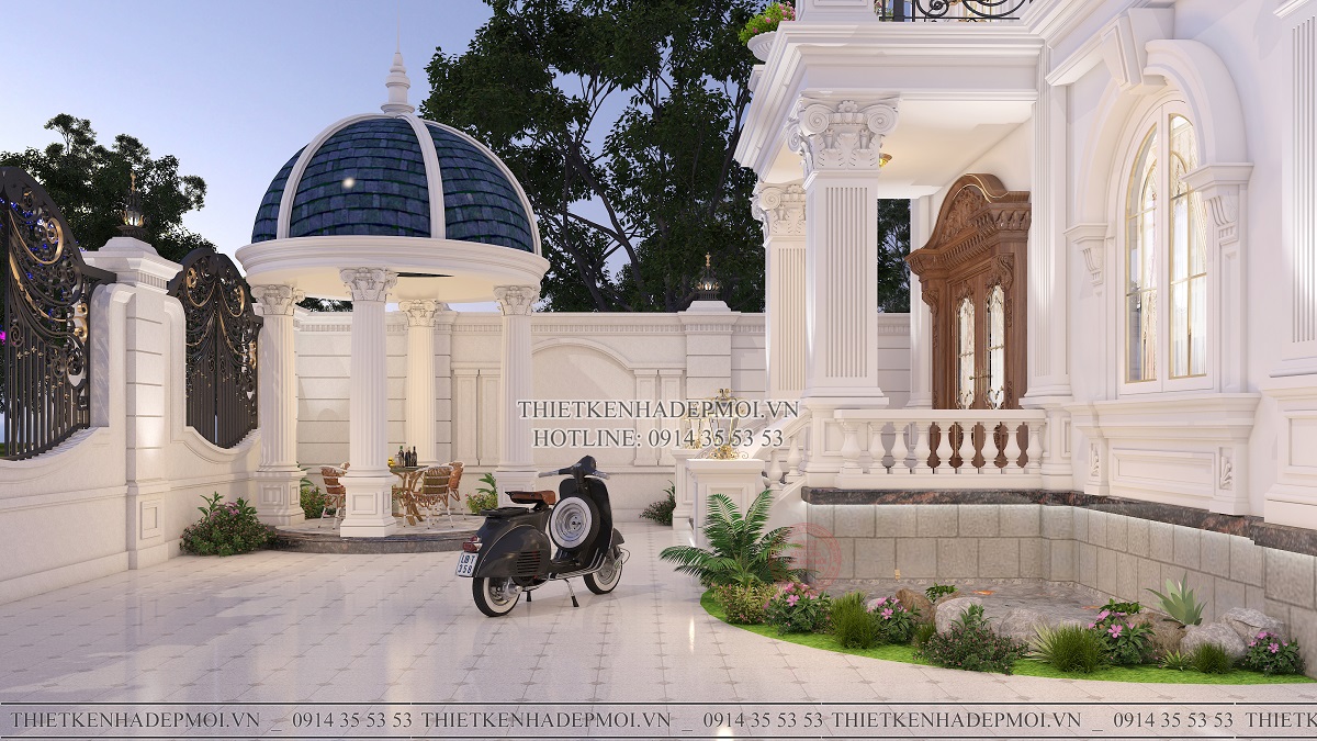 Mẫu biệt thự cổ điển 2 tầng đẹp hoàn hảo diện tích 20x50m