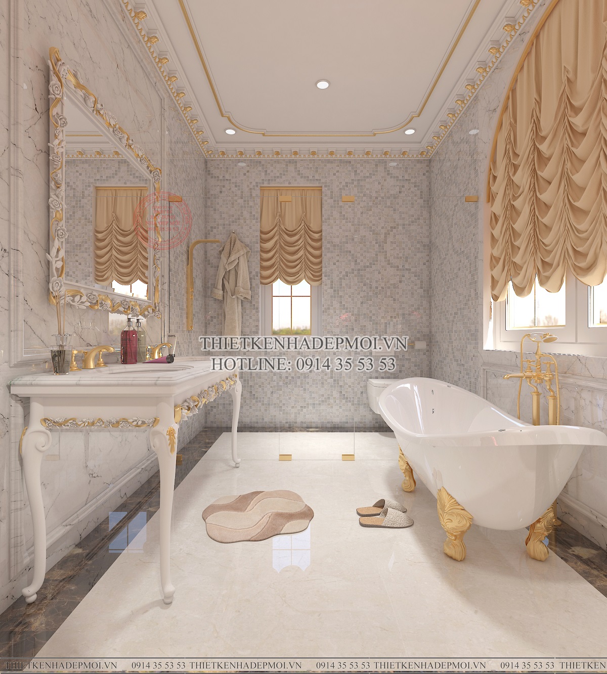 Mẫu biệt thự tân cổ điển 2 tầng diện tích 1400m2 được yêu thích