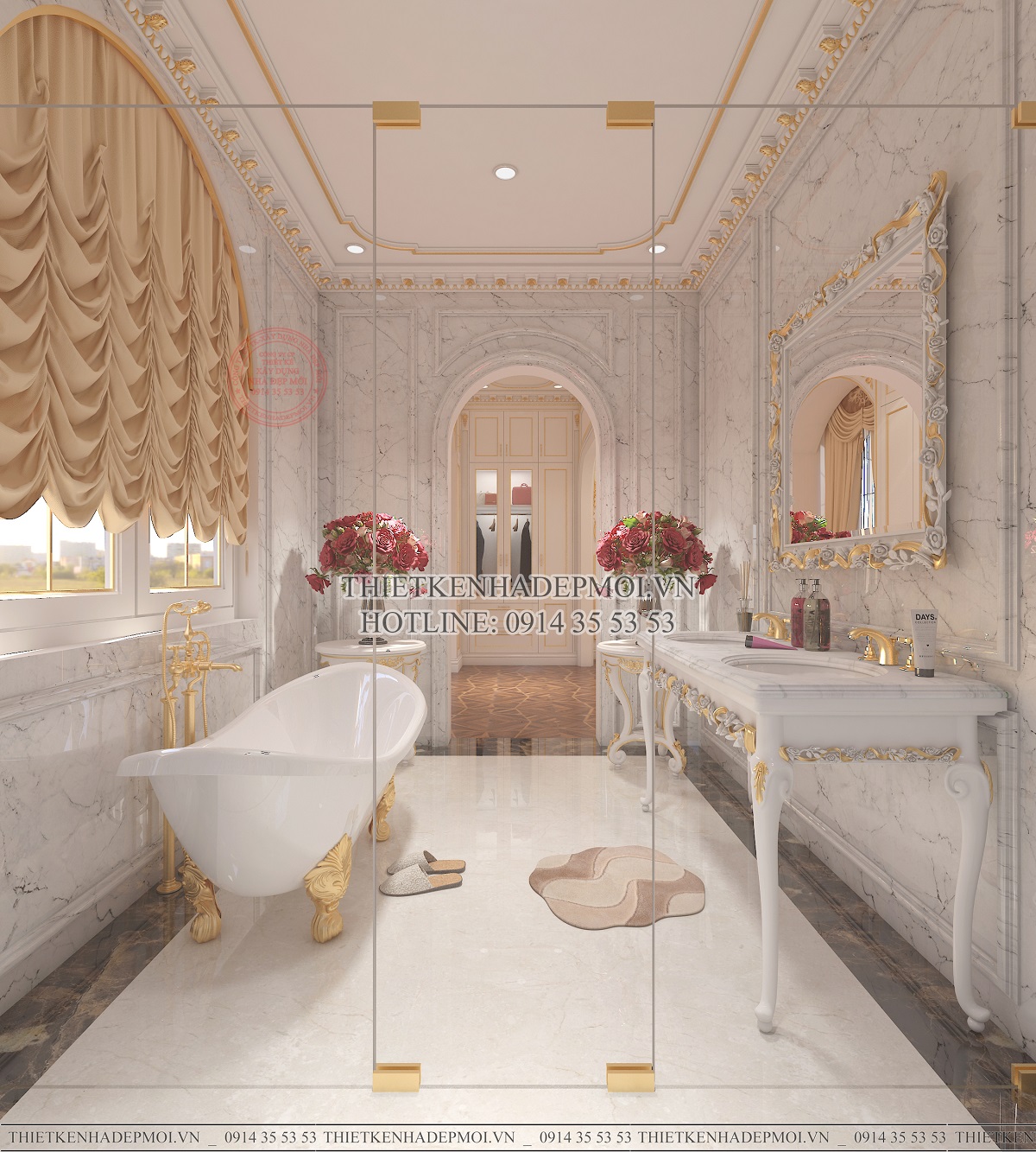 Mẫu biệt thự tân cổ điển 2 tầng diện tích 1400m2 được yêu thích