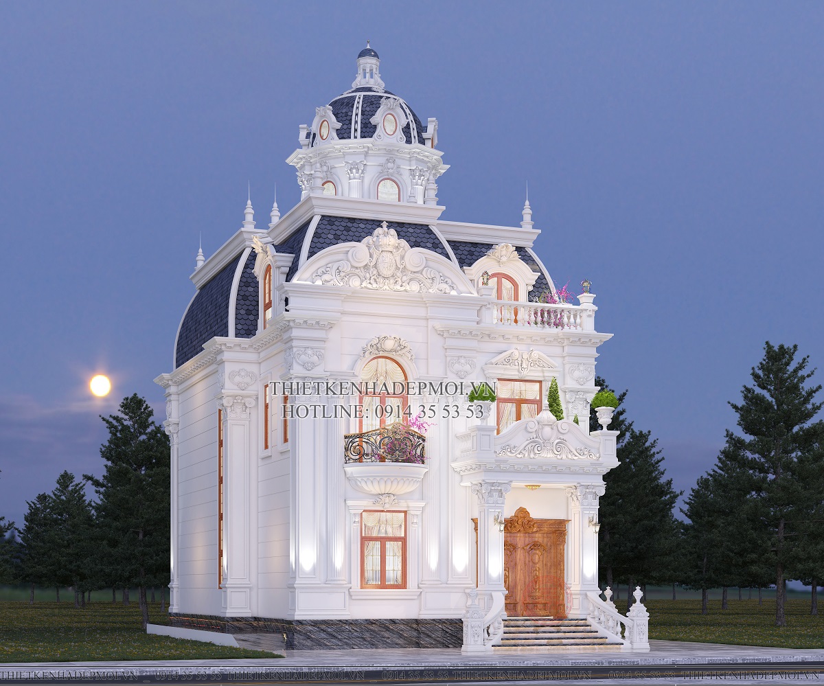 Mẫu biệt thự tân cổ điển 2 tầng diện tích 1400m2 được yêu thích