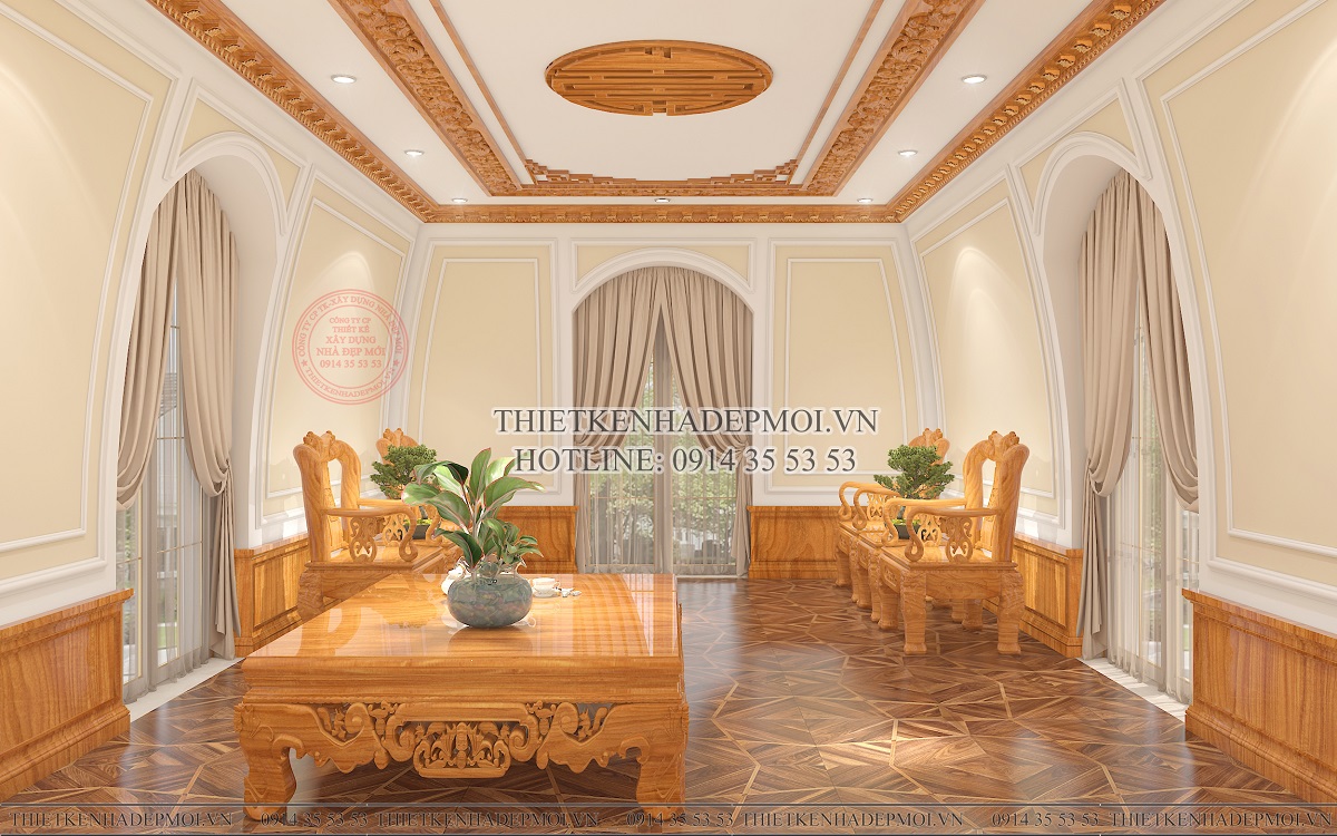 Mẫu biệt thự tân cổ điển 2 tầng diện tích 1400m2 được yêu thích