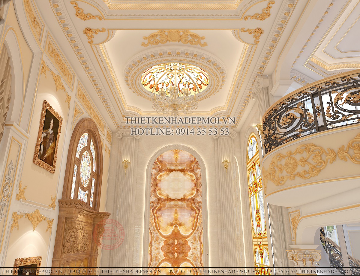 Nội thất sang trọng bên trong mẫu biệt thự cổ điện