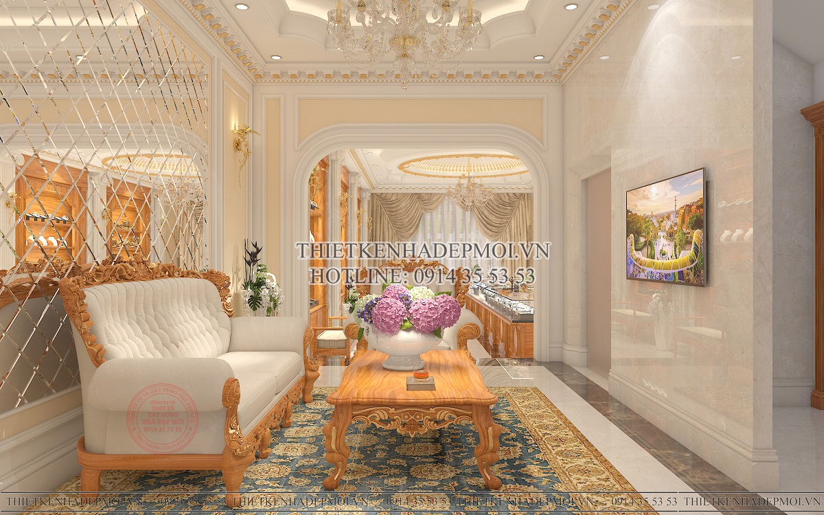 thiết kế nhà 3 tầng phong cách cổ điển