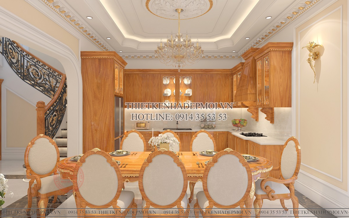 thiết kế nhà 3 tầng phong cách cổ điển