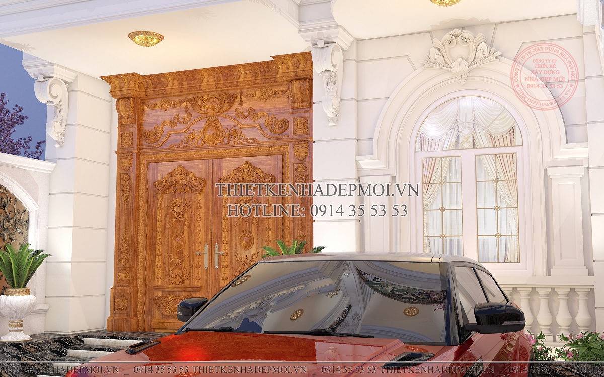 Mẫu biệt thự 3 tầng tân cổ điển xa hoa, diễm lệ diện tích 8x22m2