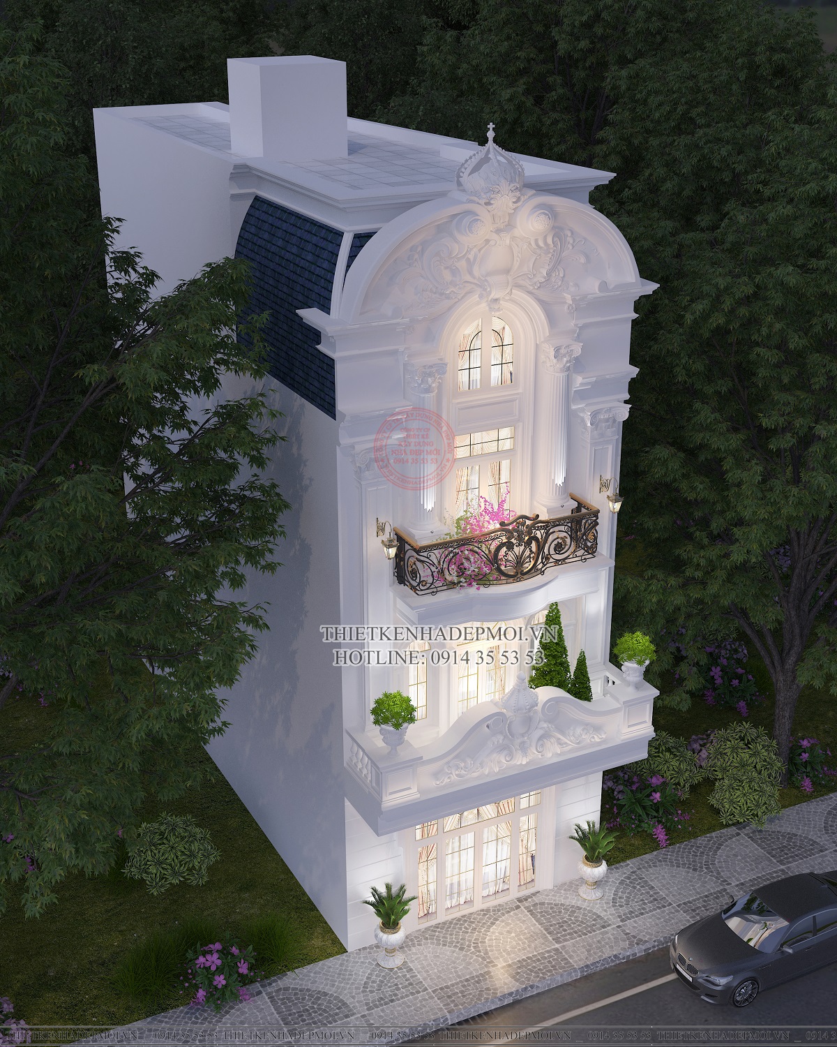 mẫu nhà phố tân cổ điển