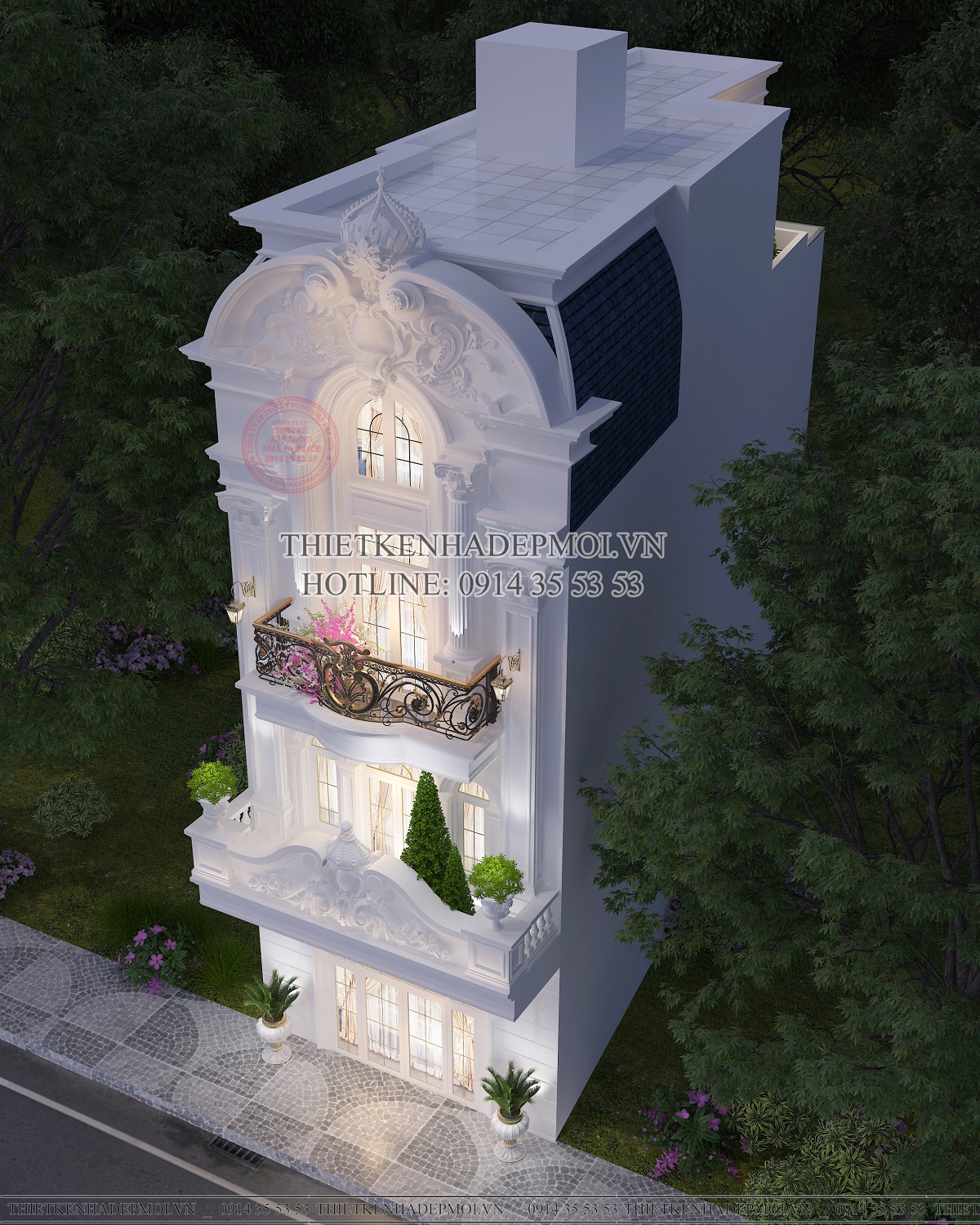 mẫu nhà phố tân cổ điển