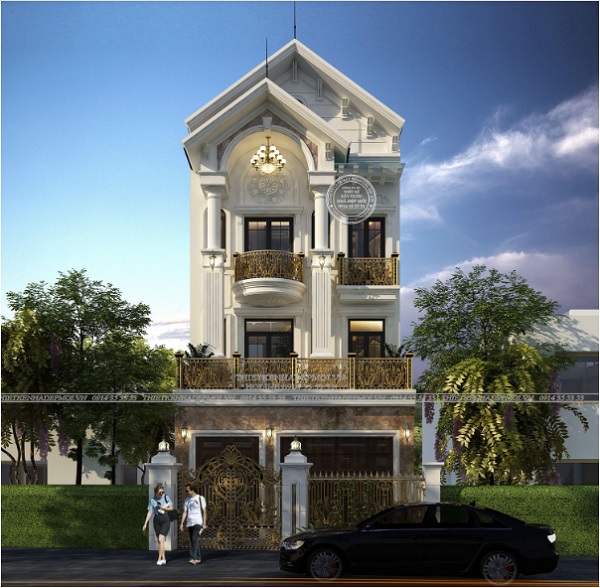 Mẫu biệt thự vườn mái thái 3 tầng được thiết kế vô cùng đặc sắc và tinh tế